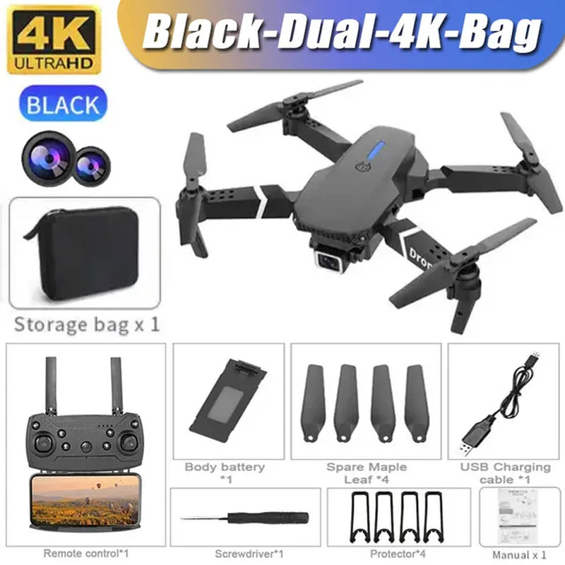 New E88Pro RC Drone 4K Professinal with 1080P Wide Angle Dual HD Camera Foldable RC Helicopter WIFI FPV Height Hold Apron Sell