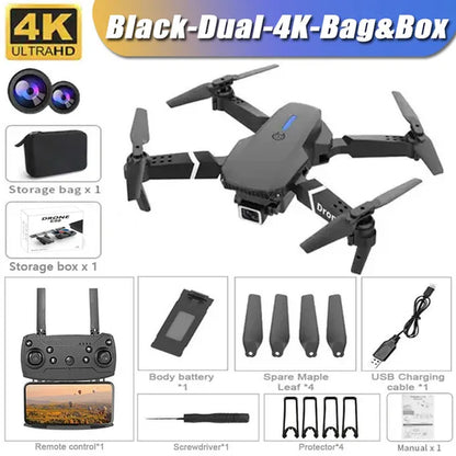 New E88Pro RC Drone 4K Professinal with 1080P Wide Angle Dual HD Camera Foldable RC Helicopter WIFI FPV Height Hold Apron Sell