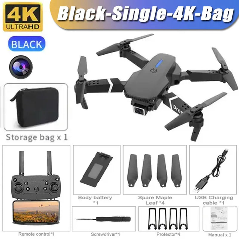 New E88Pro RC Drone 4K Professinal with 1080P Wide Angle Dual HD Camera Foldable RC Helicopter WIFI FPV Height Hold Apron Sell